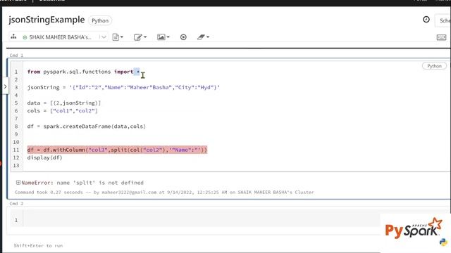 1. Remove double quotes from value of json string using PySpark смотреть онлайн