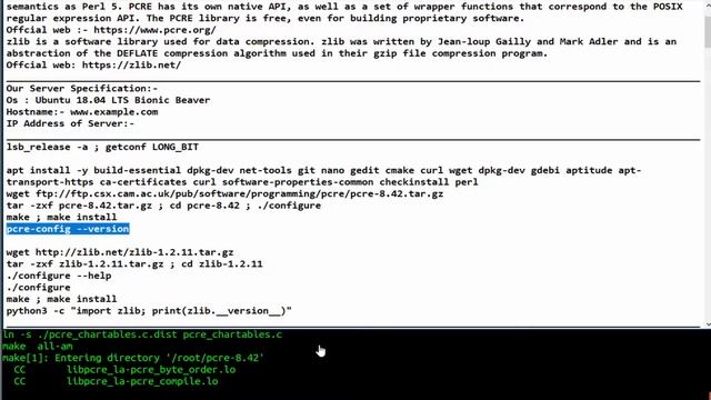 Compiling and Installing PCRE Or Zlib From Source on Ubuntu 18.04 смотреть онлайн