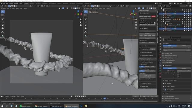 Blender + FLIP Fluids Tutorial: Fluid flowing around object using a curve guide смотреть онлайн