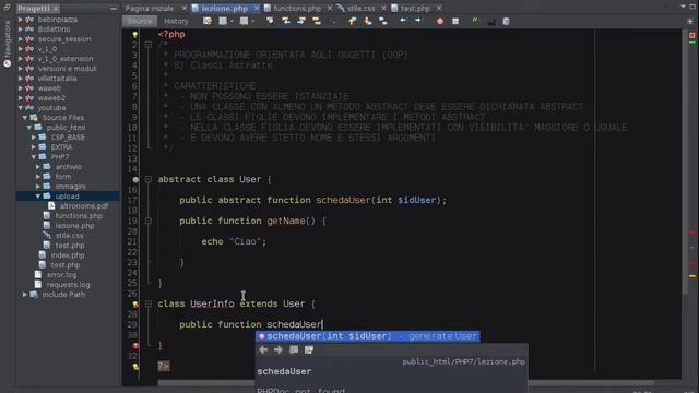 PHP 7 Tutorial ITA Classi Astratte OOP (8) #46 смотреть онлайн