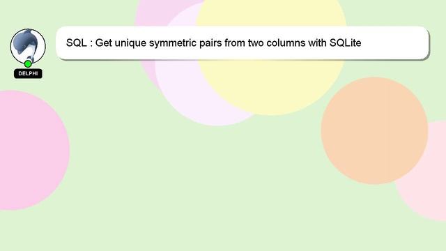 SQL : Get unique symmetric pairs from two columns with SQLite смотреть онлайн