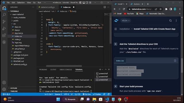 Setup React JS | Create React App, Tailwind CSS and Prettier Automatic Class Sorting смотреть онлайн