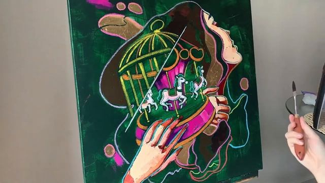 Масляная краска поверх акрила | TIMELAPSE смотреть онлайн