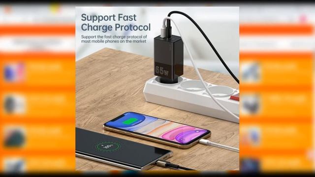 Зарядное устройство Quick Charge KUULAA 65W Gan | скидки на Али смотреть онлайн
