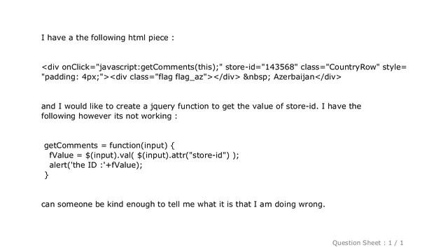 HTML : jquery get a custom (made up) Attribute value смотреть онлайн