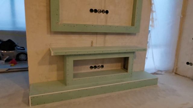 ⚡ Декоративный камин и телевизионная ниша под телевизор из гипсокартона. смотреть онлайн