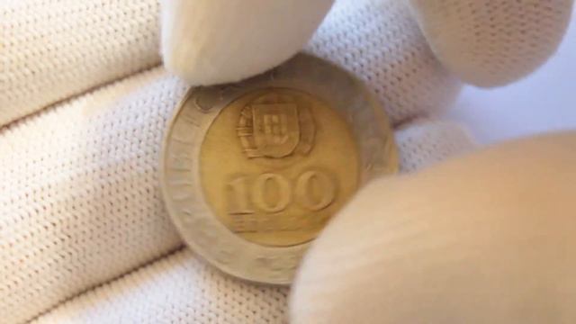 Обзор с ценой: Монета с Математиком 100 эскудо 1989 год Португалия Нумизматический обзор 100  Escud