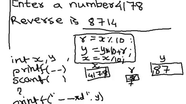 Program to reverse a number in C language смотреть онлайн