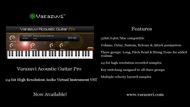 Acoustic Guitar VST Virtual Instrument - Varazuvi Acoustic Guitar Demo AVAILABLE NOW! смотреть онлайн