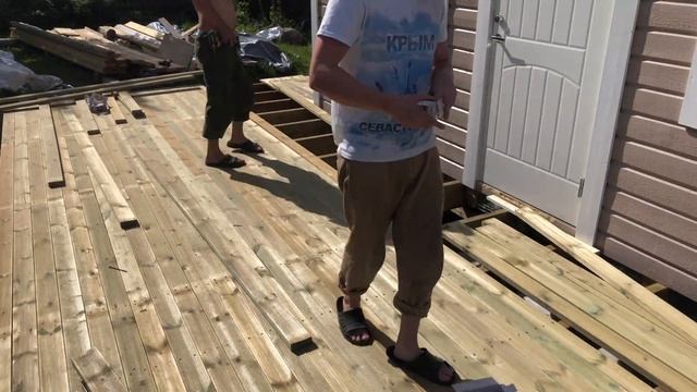 Одноэтажный #дом с террасой. Как построить террасу к дому. Строительство террасы в Спб Лен. область смотреть онлайн