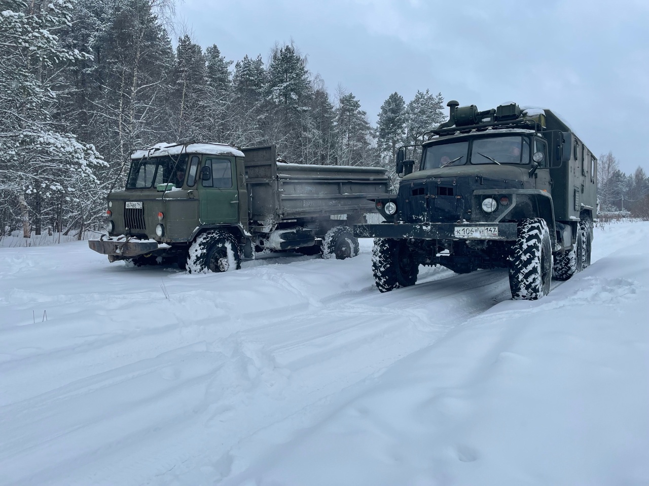 Газ66 и Урал375 на бездорожье Грузовой Offroad