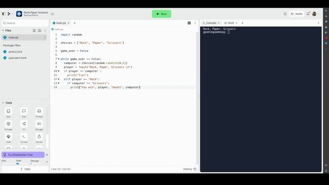 Python Tutorial: Rock Paper Scissors Game смотреть онлайн