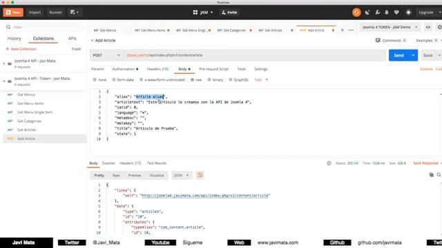 COMO conectarse a los WEBSERVICES en JOOMLA 4 con TOKEN смотреть онлайн