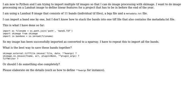 How do I import multiple tif images and save it as one tiff file with skimage or gdal in python? смотреть онлайн