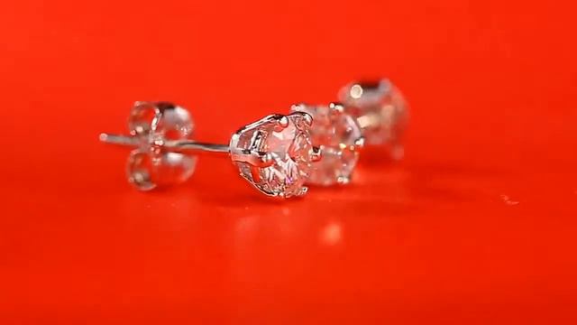 925 Silver 0 5 carat D Color Moissanite Earrings Brilliant Cut Round Moissanite Diamond Stud Earrin смотреть онлайн
