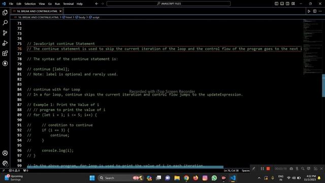 WHAT IS BREAK OR CONTINUE STATEMENT IN JAVASCRIPT? DAY 48 - 75 HARD CODING CHALLENGE. смотреть онлайн