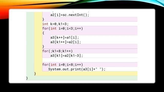 Program to merge two arrays of different sizes смотреть онлайн