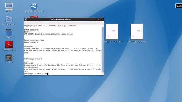 Database 12c Creating a tablespace смотреть онлайн