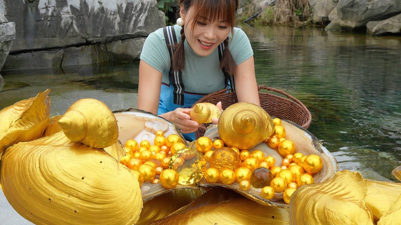 👑😲Жемчужное сокровище! Девушка вылавливает мутировавших речных моллюсков, жемчужные сокровища
