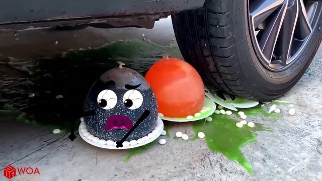 Crushing Crunchy & Soft Things by Car | Experiment: Car Nail vs Watermelon - Woa Doodland смотреть онлайн
