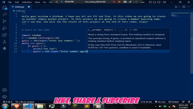 Guess The Number | Gaming in Python | Python Tutorial смотреть онлайн