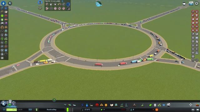 Cities Skylines roundabout vs. interchange testing map смотреть онлайн