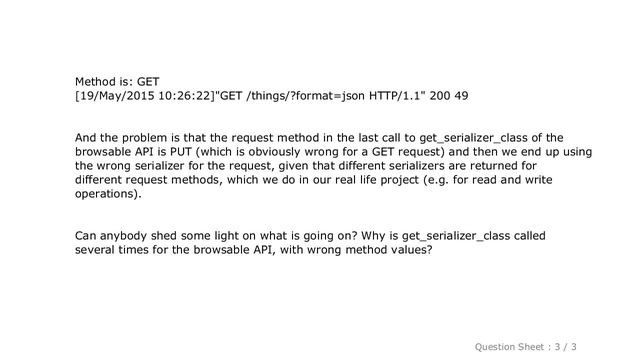 Django : Django Rest Framework: `get_serializer_class` called several times, with wrong value of re смотреть онлайн