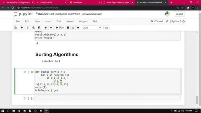 Bubble Sort in Python |Sorting Algorithm |#39 смотреть онлайн