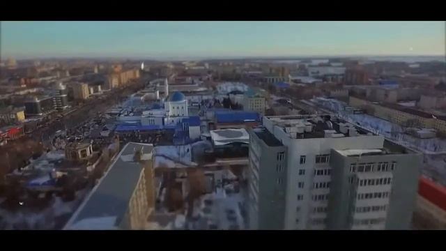 Зимний Актюбинск с высоты птичьего полета