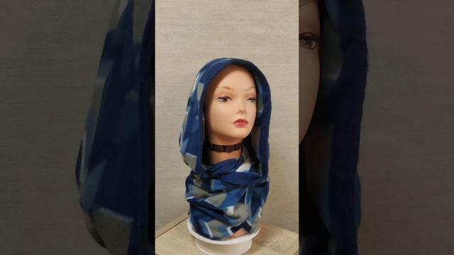 Шарф-Капюшон на подкладе из флиса 2-ух цветов Шерсть 50%. Артикул: 111707