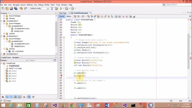 Example of FlowLayout in AWT Java with Netbean IDE смотреть онлайн