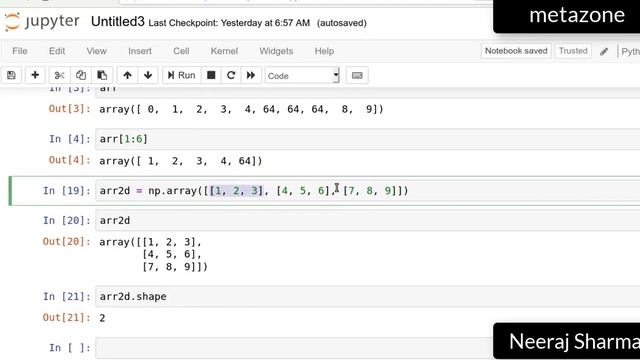 7. Practical 2D,3D array shape ndim in python numpy | Neeraj Sharma смотреть онлайн