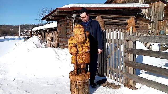 Дед Лесовик. Леший. День Весеннего равноденствия. Резьба бензопилой. смотреть онлайн