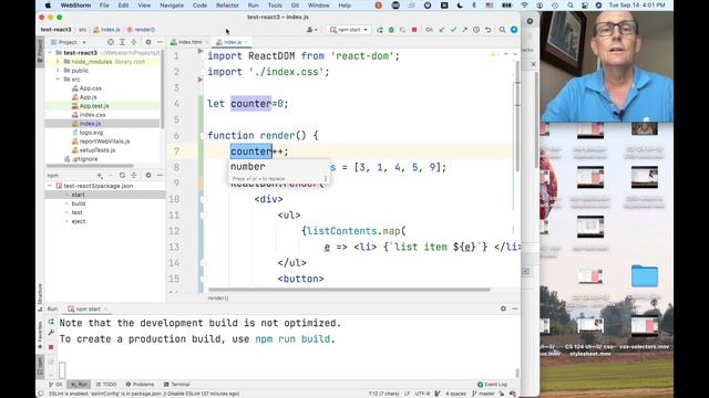CS 124 UI—6: React: Rendering Dynamic List смотреть онлайн