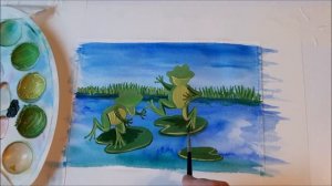 КАК НАРИСОВАТЬ ЛЯГУШАТ ГУАШЬЮ ЛЕГКО. РИСУЕМ ГУАШЬЮ ПОЭТАПНО.