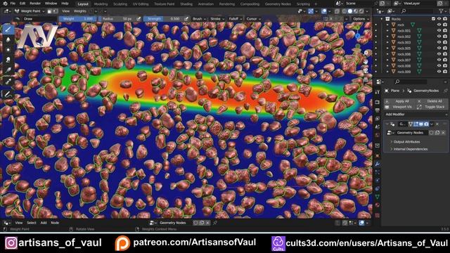 Controlling Scatter Placement with Weight Painting and Geometry Nodes смотреть онлайн