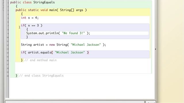 Java String .equals() смотреть онлайн