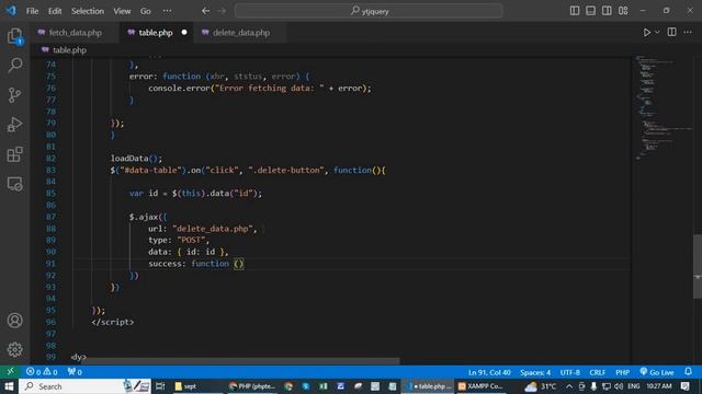 How to delete data from database using jQuery Ajax in PHP | PHP MySQL delete record with jQuery Aja смотреть онлайн