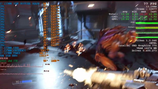 doom 2016 i7 13700k Intel UHD 770 igpu ddr4 720P смотреть онлайн
