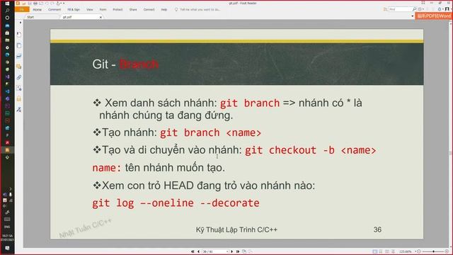 Hướng Dẫn Sử Dụng Git - Git Branch Tạo, Sửa Đổi Tên Nhánh смотреть онлайн