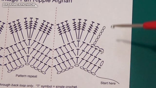 Вязание крючком. Афганский узор.