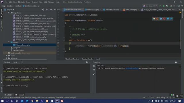Laravel database seeding and factory for testing root system tutorial #part #7 смотреть онлайн