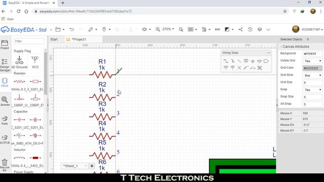 How To Use Easyeda Online Bus Tool, Bus Entry, Netlabel Tools In Schematic Easyeda In Hindi\urdu