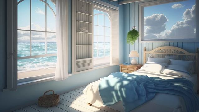 Испытайте колыбельную океана мирный день в хижине на берегу океана когда волны разбиваются о берег смотреть онлайн