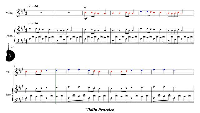 Suzuki Violin Book 1 | Go Tell Aunt Rhody | Piano Accompaniment | PPM = 50