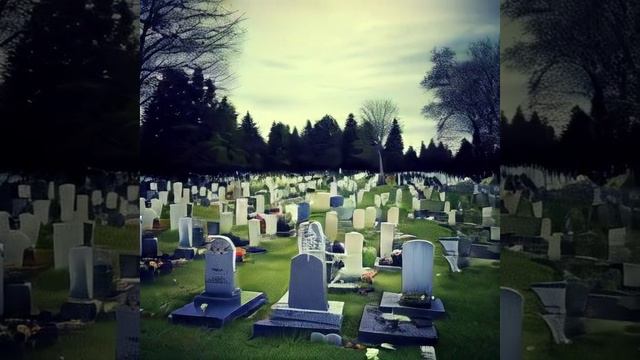 Кладбище, могилы, создано с помощью нейросети