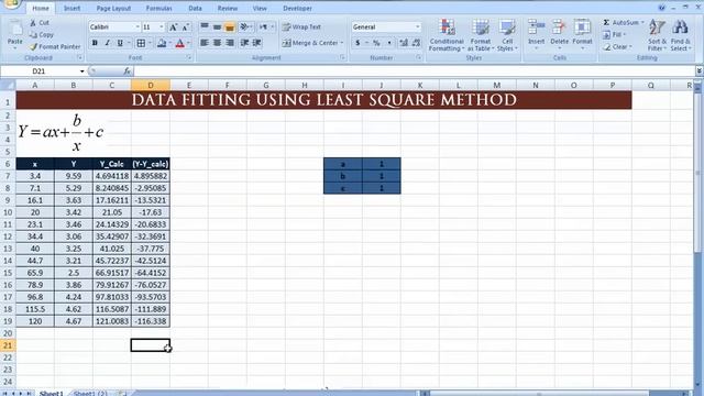Excel for Chemical Engineers I 07 I Basics [Least Square Method] (6/10) смотреть онлайн