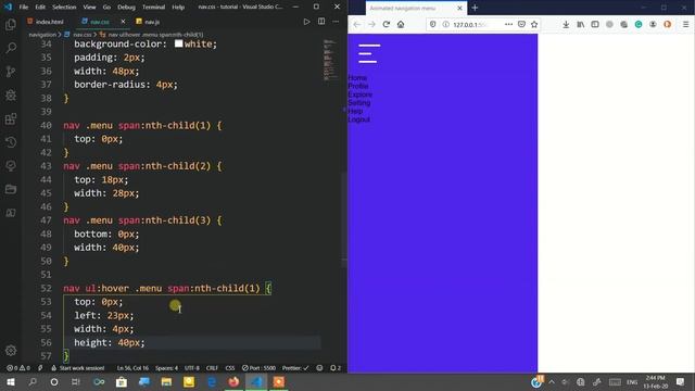 Animated Navigation menu using CSS and Javascript смотреть онлайн