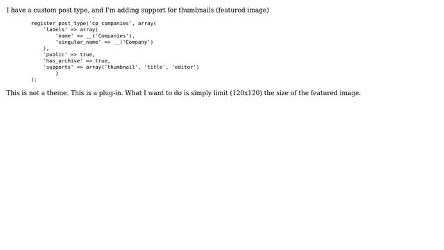 Wordpress: Set featured image size for a custom post type смотреть онлайн