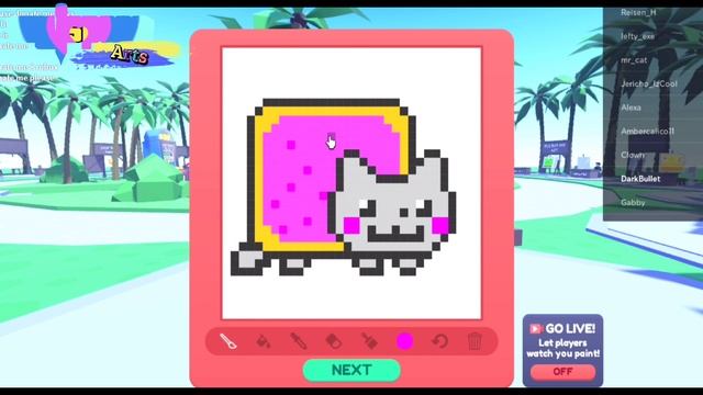 ROBLOX | How to Make NYAN CAT in Starving Artist! Timelapse DIY Pixel Arts #15 смотреть онлайн